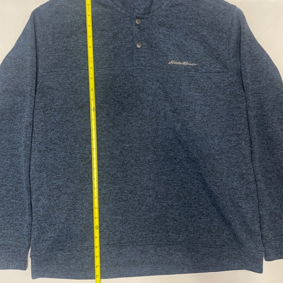 Eddie Bauer Radiator Fleece Snap Pullover Mock Neck — Men’s XL Blue Heather - Picture 6 of 9